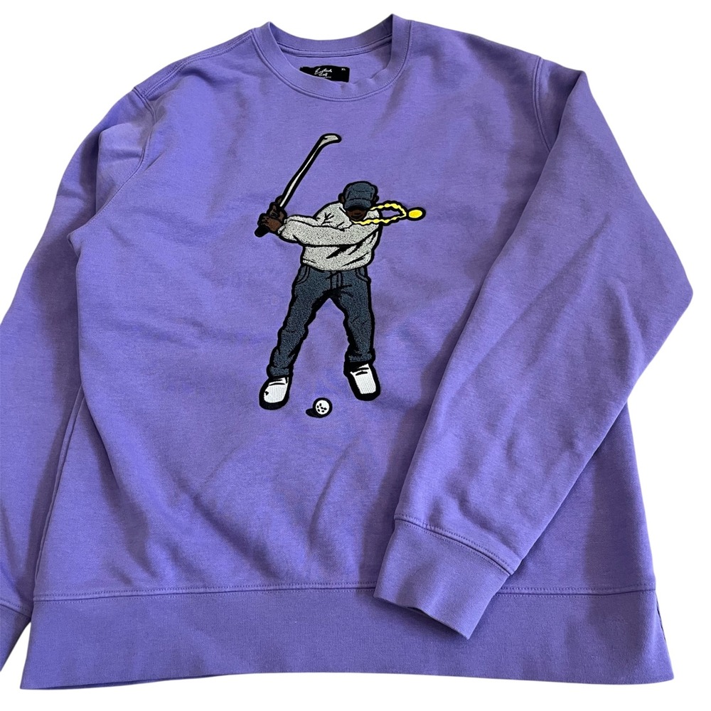 Eastside Golf Swingman Core Fleece Sweatshirt Purple Men XL Pullover Embroidered